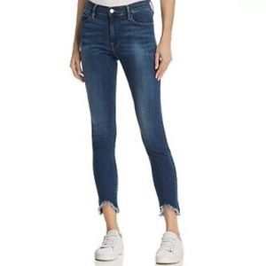 FRAME Le High Skinny Jeans SZ 28 Waist Sulham Triangle Frayed Hem LHSKTR184